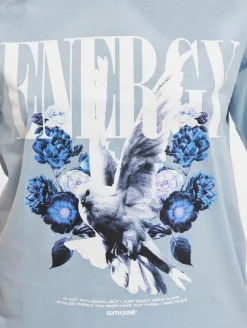 Tops & T-Shirts*Sixth June Energy Flowers T-Shirt hellblau