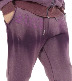 Jogginghosen & Fitnessmode*Sixth June Herren Baumwoll-Jogger Freizeit-Hose Jogging-Hose Homewear 12114 Dunkellila