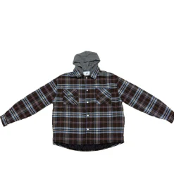 Jacken & Mäntel*Sixth June Herren Schottenkaro-Jacke in Oversized Übergangs-Jacke mit Kapuze im Allover Karo-Muster Frühlings-Jacke N22417MOWDBRO Braun/Bunt