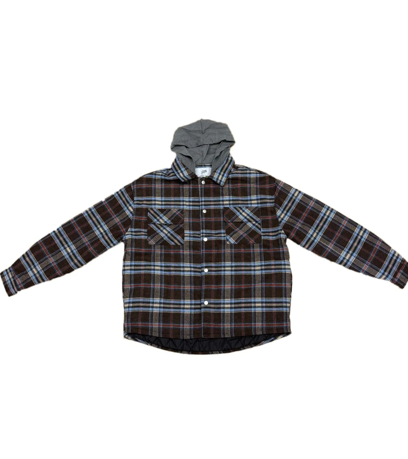 Jacken & Mäntel*Sixth June Herren Schottenkaro-Jacke in Oversized Übergangs-Jacke mit Kapuze im Allover Karo-Muster Frühlings-Jacke N22417MOWDBRO Braun/Bunt