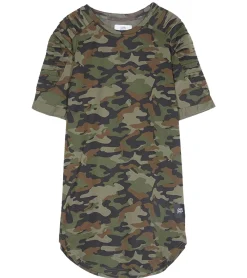 T-Shirts & Tank Tops*Sixth June Herren T-Shirt im Camouflage-Look Baumwoll-Shirt Kurzarm-Shirt M3218CTS Grün/Schwarz