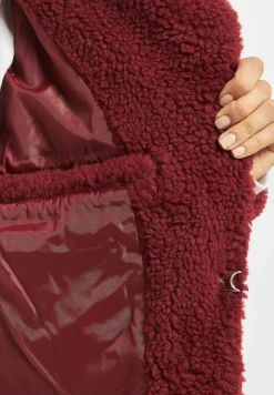 Mäntel & Jacken|Jacken & Mäntel*Sixth June Langer Sherpa-Mantel in Burgunderrot