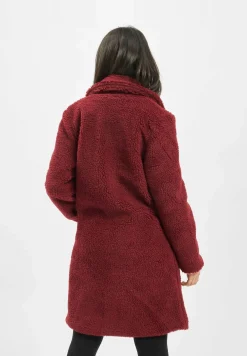 Mäntel & Jacken|Jacken & Mäntel*Sixth June Langer Sherpa-Mantel in Burgunderrot