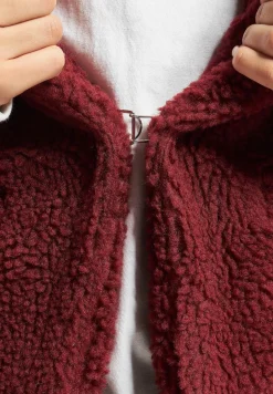 Mäntel & Jacken|Jacken & Mäntel*Sixth June Langer Sherpa-Mantel in Burgunderrot