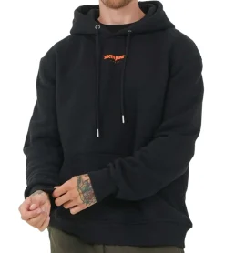 Pullover & Sweater*Sixth June Print Hoody Herren Hoodie Baumwoll-Kapuzen-Pullover mit Maskenprint auf dem Rücken 23961 Schwarz