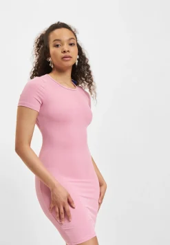 Kleider*Sixth June Rib Mini Kleider rosa