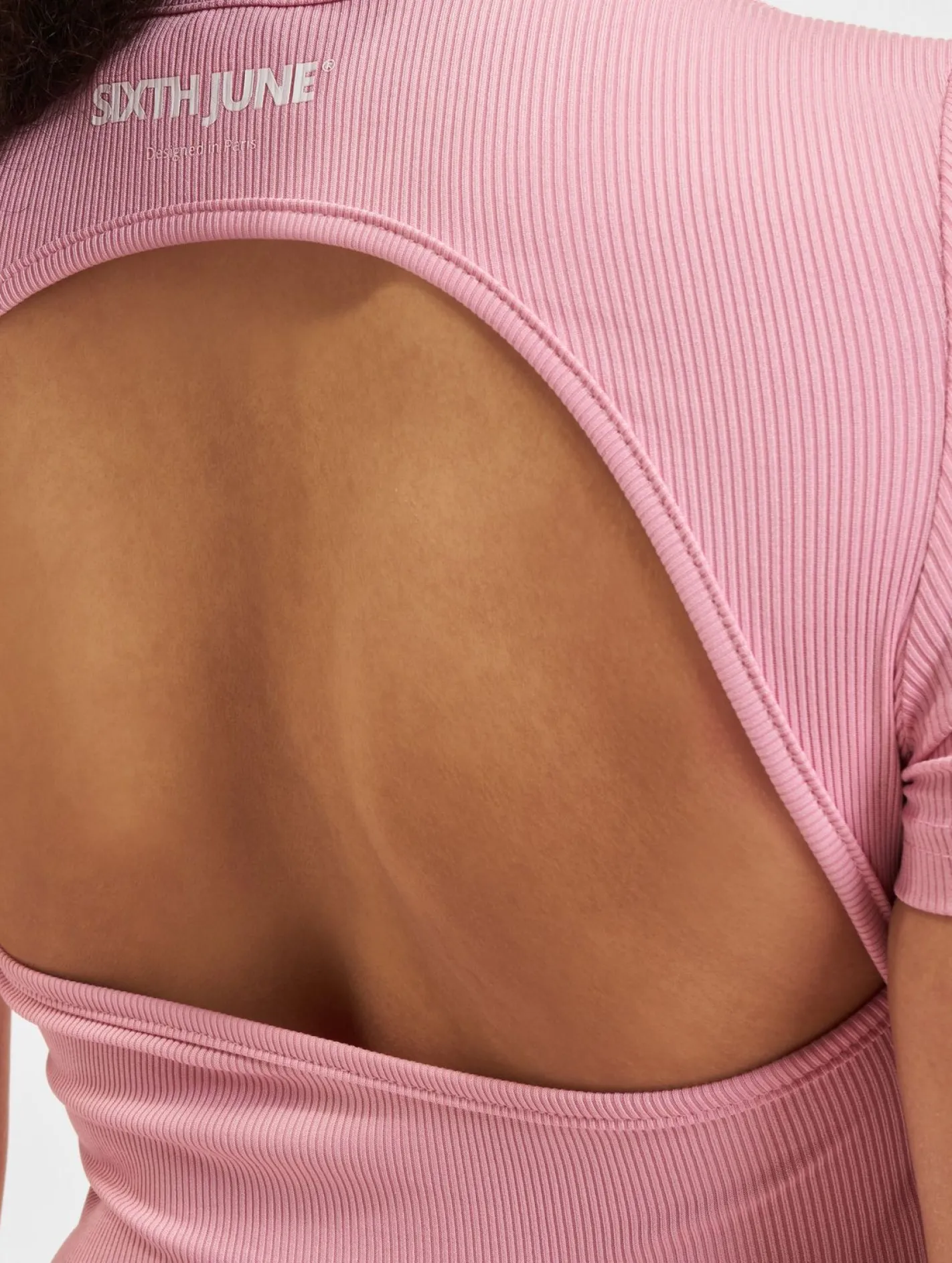 Kleider*Sixth June Rib Mini Kleider rosa