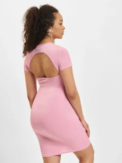 Kleider*Sixth June Rib Mini Kleider rosa