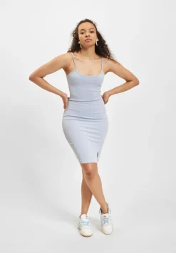 Kleider*Sixth June Ribbed Mini Kleider hellblau