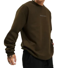 Pullover & Sweater*Sixth June Youth Culture Herren Rundhals-Pullover mit "Built the Future"-Rückenprint Sweater 23332 Khaki