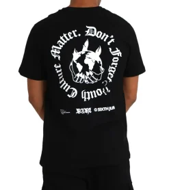 T-Shirts & Tank Tops*Sixth June Youth Culture Herren T-Shirt mit Flammen und Globus-Rückenprint Rundhals-Shirt Kurzarm-Shirt 23331 Schwarz