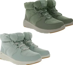 Boots & Stiefel*Skechers Damen Glacial Ultra Trend Up Ankle-Boots mit Ultra Go-Dämpfung Winter-Schuhe mit Air Cooled-Goga Mat 144194 Türkis/Blau oder Oliv-Grün