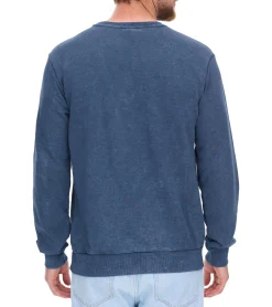 Pullover & Sweater*SKY REBEL Herren Rundhals-Pullover Baumwoll-Sweater im Antik-Look H10068C21372A Dunkelblau, Grün oder Grau