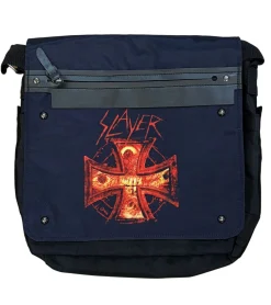 Rucksäcke & Taschen*BioworldMerch Slayer Metal-Band Umhänge-Tasche Messengerbag Laptop-Tasche Fan-Artikel 37 x 32 x 4 cm Schwarz/Rot