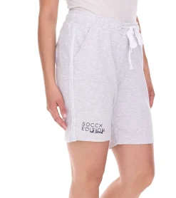 Shorts & Bermudas|Fitnessmode & Jogginghosen*SOCCX Damen Freizeit-Shorts kurze Baumwoll-Hose Sommer-Shorts 364388_2007 Grau