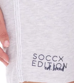 Shorts & Bermudas|Fitnessmode & Jogginghosen*SOCCX Damen Freizeit-Shorts kurze Baumwoll-Hose Sommer-Shorts 364388_2007 Grau