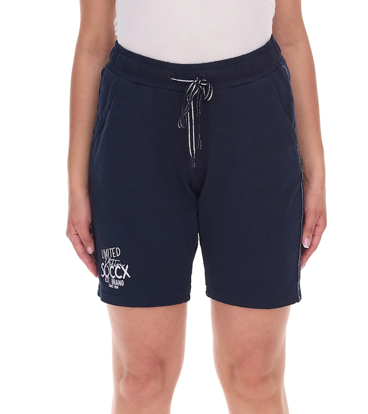 Shorts & Bermudas|Fitnessmode & Jogginghosen*SOCCX Damen Freizeit-Shorts kurze Baumwoll-Hose Sommer-Shorts 3643388_2007 Blau