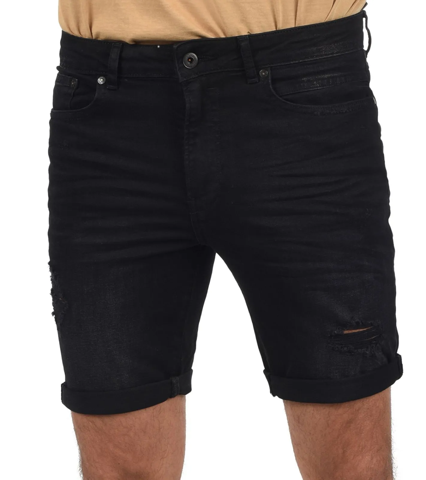 Shorts & Bermudas*SOLID ! Herren Freizeit-Bermuda Denim-Hose Baumwoll-Shorts kurze Hose 21104062 797002 Schwarz