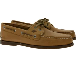 Bootsschuhe & Segelschuhe|Segelschuhe & Bootsschuhe*SPERRY Authentic Original 2-Eye Leather Bootsschuhe für Herren oder Damen Echtleder-Halbschuhe Schwarz, Braun, Beige, Blau