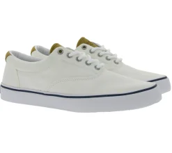 Segelschuhe & Bootsschuhe*SPERRY Bahama Striper II Cvo SW und Bahama Striper II Cvo Herren Leinen-Sneaker mit Wave-Siping-Technologie Beige, Weiß, Grau oder Hellgrau