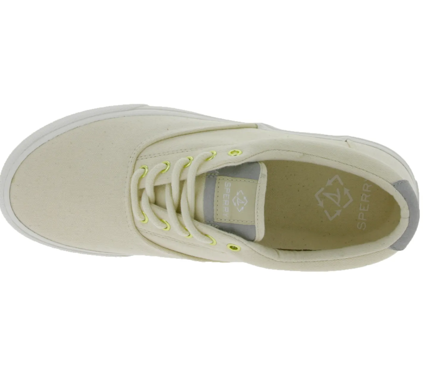 Segelschuhe & Bootsschuhe*SPERRY Bahama Striper II Cvo nachhaltiger Herren Leinen-Sneaker mit Wave-Siping-Technologie STS24186 Beige