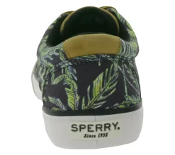 Bootsschuhe & Segelschuhe*SPERRY Striper II CVO Seacycled nachhaltiger Herren Canvas-Sneaker mit Wave-Siping-Technologie und Palmendruck STS25131 Schwarz