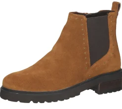 Boots & Stiefel*SPM Lano Damen Echtleder Stiefelette mit Nietenbesatz Chelsea Boots 11000017 Braun oder Schwarz