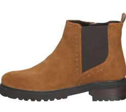 Boots & Stiefel*SPM Lano Damen Echtleder Stiefelette mit Nietenbesatz Chelsea Boots 11000017 Braun oder Schwarz