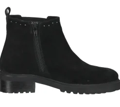 Boots & Stiefel*SPM Lano Damen Echtleder Stiefelette mit Nietenbesatz Chelsea Boots 11000017-03002-015 Schwarz