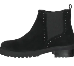 Boots & Stiefel*SPM Lano Damen Echtleder Stiefelette mit Nietenbesatz Chelsea Boots 11000017-03002-015 Schwarz