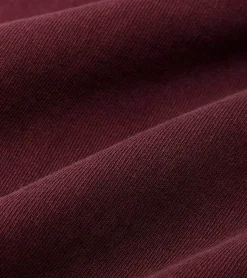 Sweater & Pullover*Sporty & Rich Damen Rundhals-Sweatshirt mit Health Wellness-Print Baumwoll-Pullover Merlot/Weiß