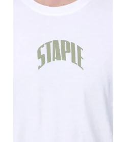 T-Shirts & Tank Tops*STAPLE Montrose Herren Baumwoll-Shirt mit großem Vogel-Rückenprint T-Shirt Rundhals-Shirt 2209C6996 Weiß