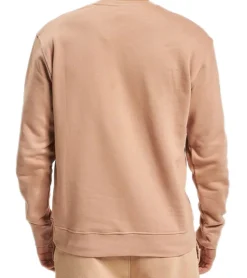 Pullover & Sweater*STAPLE Peachtree Herren Baumwoll-Pulli mit Globus-Stickerei Rundhals-Pullover 2209C7009 Braun