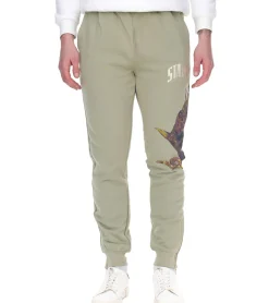 Jogginghosen & Fitnessmode*STAPLE Sage Herren lockere Jogger Jogging-Hose mit Schlangen und Adler Print 2209B6997 Olivgrün