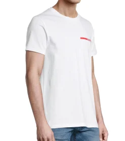 T-Shirts & Tank Tops*steffen klein Herren T-Shirt Baumwoll-Shirt mit Silikon-Badge Rundhals-Shirt 906241 Weiß