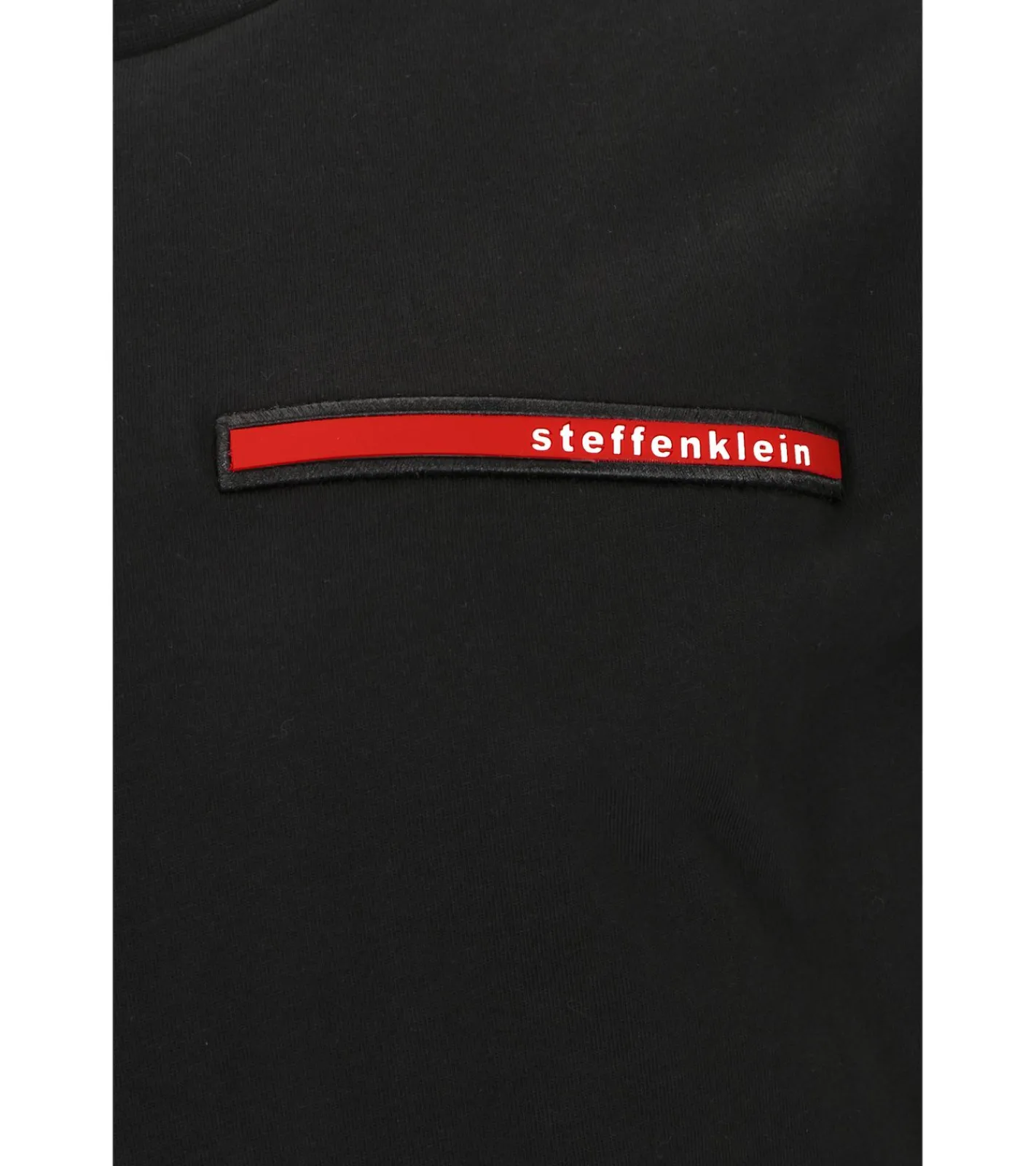 T-Shirts & Tank Tops*steffen klein Herren T-Shirt Baumwoll-Shirt mit Silikon-Badge Rundhals-Shirt 906251 Schwarz