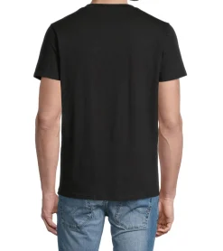 T-Shirts & Tank Tops*steffen klein Herren T-Shirt Baumwoll-Shirt mit Silikon-Badge Rundhals-Shirt 906251 Schwarz