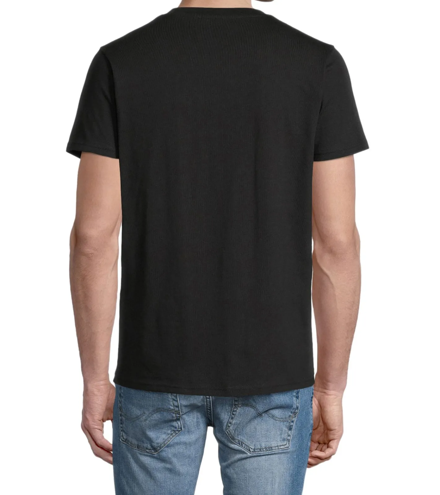 T-Shirts & Tank Tops*steffen klein Herren T-Shirt Baumwoll-Shirt mit Silikon-Badge Rundhals-Shirt 906251 Schwarz