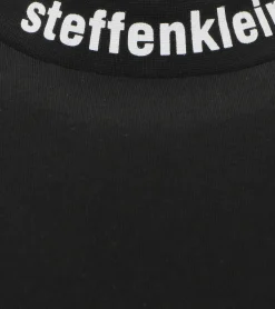 T-Shirts & Tank Tops*steffen klein Herren T-Shirt Baumwoll-Shirt mit Logo-Schriftzug am Hals Rundhals-Shirt 906271 Schwarz