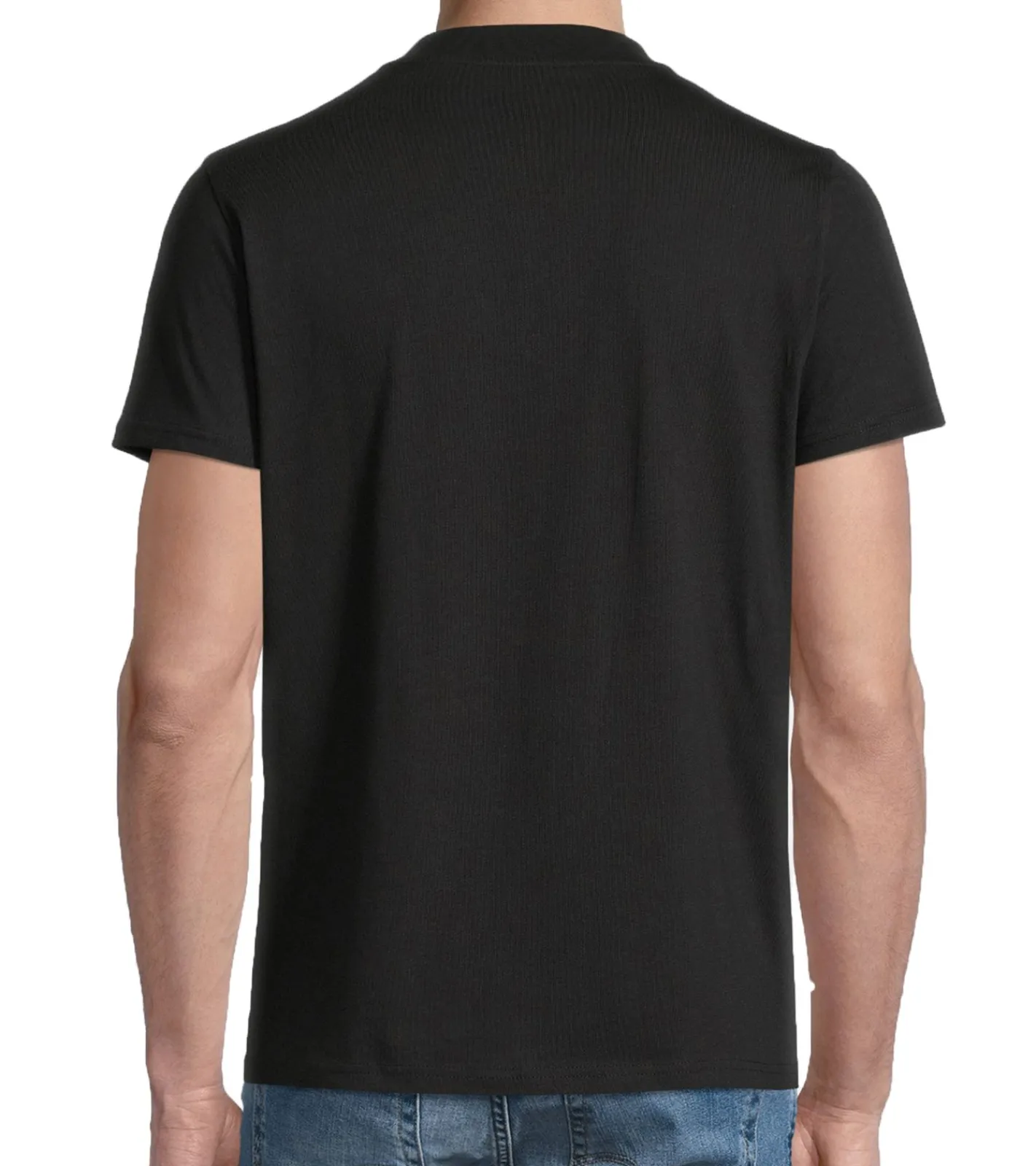 T-Shirts & Tank Tops*steffen klein Herren T-Shirt Baumwoll-Shirt mit Logo-Schriftzug am Hals Rundhals-Shirt 906271 Schwarz