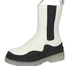 Boots & Stiefel*Steve Madden Challenger Damen Boots Echtleder SM11001719-03001-287 Creme-Schwarz