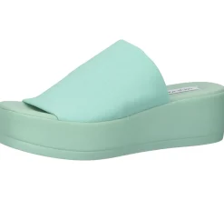 Zehentrenner & Sandalen|Pantoffeln & Hausschuhe*Steve Madden Slinky Sandal Damen Pantolette Plateau-Sandale mit breitem Riemen SM11000289-04004-SAGE Grün