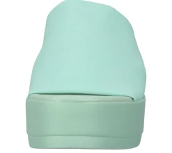 Zehentrenner & Sandalen|Pantoffeln & Hausschuhe*Steve Madden Slinky Sandal Damen Pantolette Plateau-Sandale mit breitem Riemen SM11000289-04004-SAGE Grün