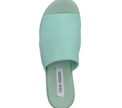 Zehentrenner & Sandalen|Pantoffeln & Hausschuhe*Steve Madden Slinky Sandal Damen Pantolette Plateau-Sandale mit breitem Riemen SM11000289-04004-SAGE Grün