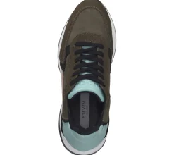 Sneaker & Turnschuhe*STEVEN NEW YORK Damen Echtleder-Schuhe Low-Top Sneaker mit Dämpfung Made in Portugal SNY11000296-03005-348 Khaki/Rosa/Blau