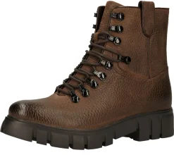 Boots & Stiefel*STEVEN NEW YORK Damen Echtleder Stiefelette Schnür-Schuhe SNY11000103-03003-983 Braun