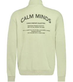 Pullover & Sweater*STITCH & SOUL Herren Sweater mit Reißverschluss moderner Troyer-Pullover mit Stehkragen Baumwoll-Pullover H10014C21404A 12200 Hellgrün