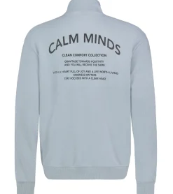 Pullover & Sweater*STITCH & SOUL Herren Sweater mit Reißverschluss moderner Troyer-Pullover mit Stehkragen Baumwoll-Pullover H10014C21404A 19300 Blau