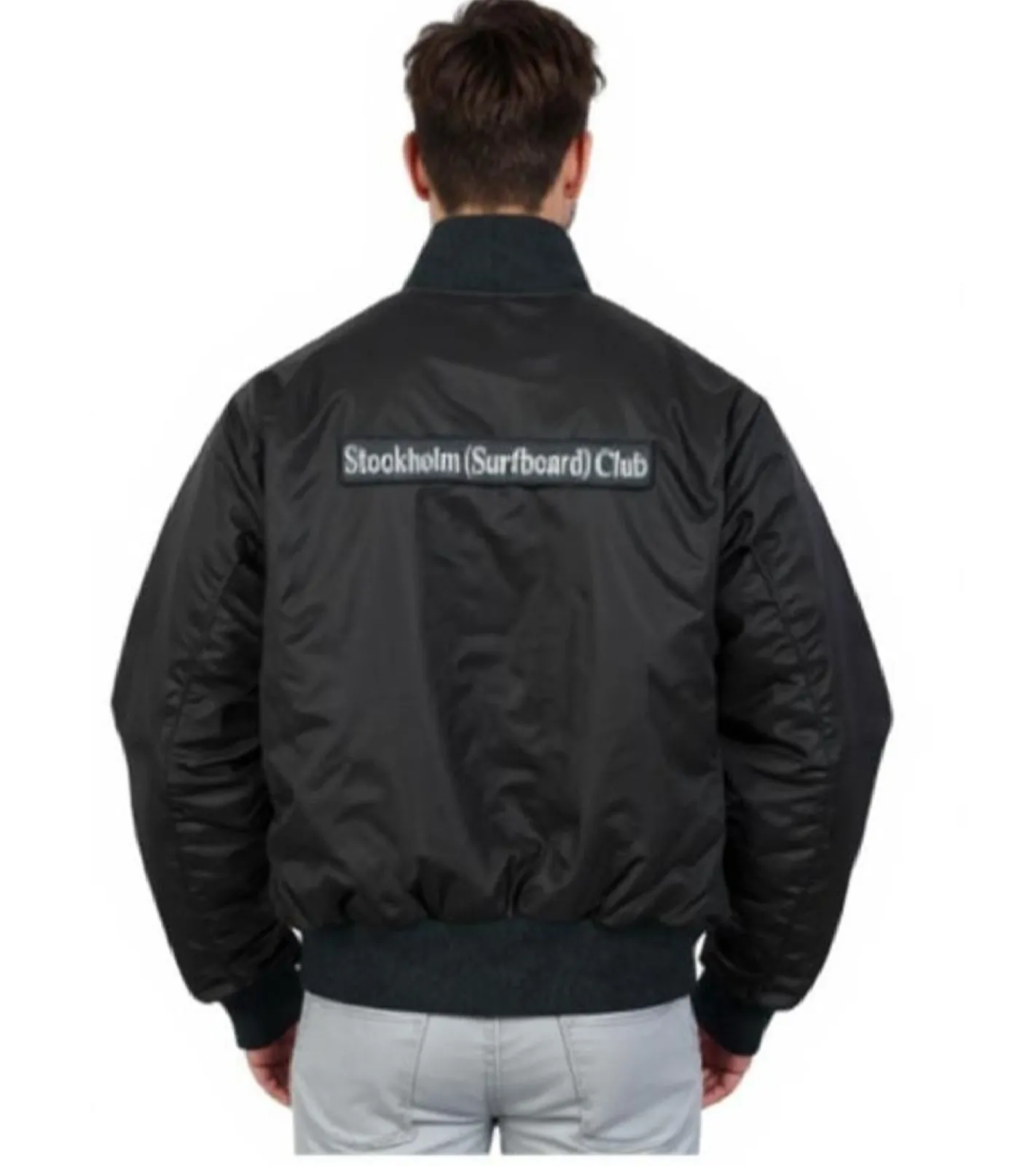 Jacken & Mäntel*Stockholm (Surfboard) Club Herren Bomber-Jacke stylische College-Jacke U3000101 Schwarz