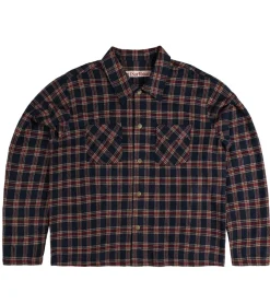 Hemden & Poloshirts*Stockholm (Surfboard) Club Flanellhemd Langarm-Hemd im Karomuster Freizeit-Shirt U4000108 Navy/Rot